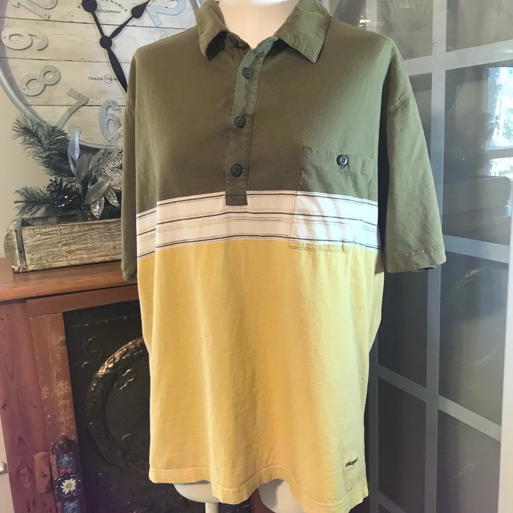Patagonia 100% organic cotton striped polo shirt
